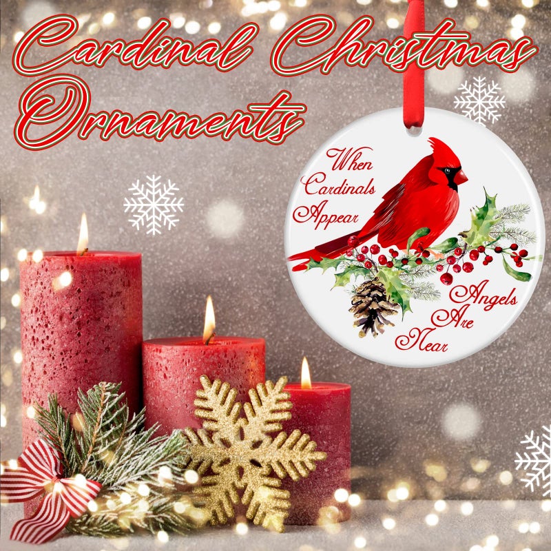 Jocidea Red Cardinal Christmas Ornaments  Jocidea Cardinal Ornaments for Christmas Tree Memorial Christmas Ornaments Cardinal Gifts Sympathy Gifts for Loss of Loved One - in Memory of Loved One Gifts - Image 3