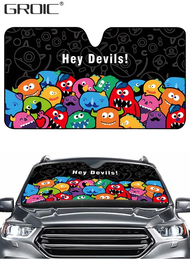 GROIC Car Windshield Sun Shade Blocks UV Rays Sun Visor Protector Accordion Folding Auto Sunshade for Car,Front Window Sun Shade Visor Shield Cover,Auto Parts  - Image 1