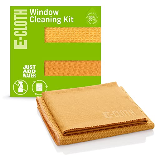 ECloth Microfiber Window Cleaning Cloth Kit Glass Cleaning Cloth for Windows Mirrors Cars Lenses Eyeglasses More Streak Free Clean Machine Washable Reusable Towel Tangerine Orange