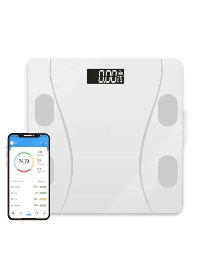 Generic - Discover the convenience of the Smart Bluetooth Scale, designed to measure weight and body fat percentage with precision. This advanced scale syncs with your smartphone via Bluetooth to track your health progress effortlessly. Its sleek design and easy-to-use app make it the perfect companion for achieving your fitness goals. - Image 1
