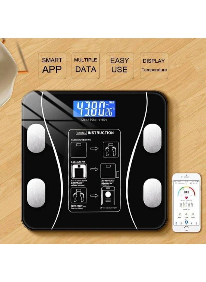 Generic - Discover the convenience of the Smart Bluetooth Scale, designed to measure weight and body fat percentage with precision. This advanced scale syncs with your smartphone via Bluetooth to track your health progress effortlessly. Its sleek design and easy-to-use app make it the perfect companion for achieving your fitness goals. - Image 1