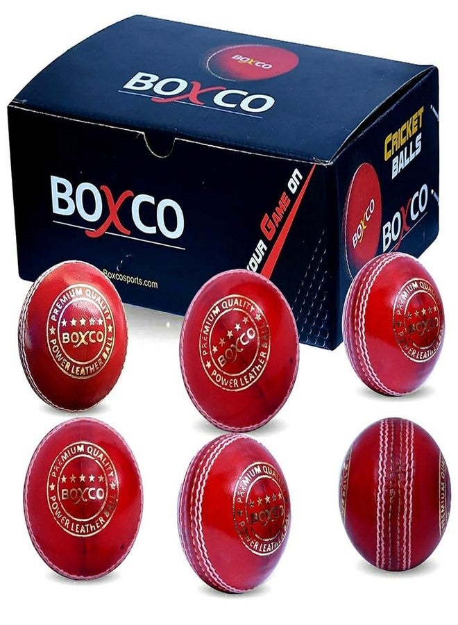 BOXCO Power Hand Stiched Four Piece Cricket Leather Ball for T20, One Day and Test Matches (Red) (Pack of 1) - Image 5