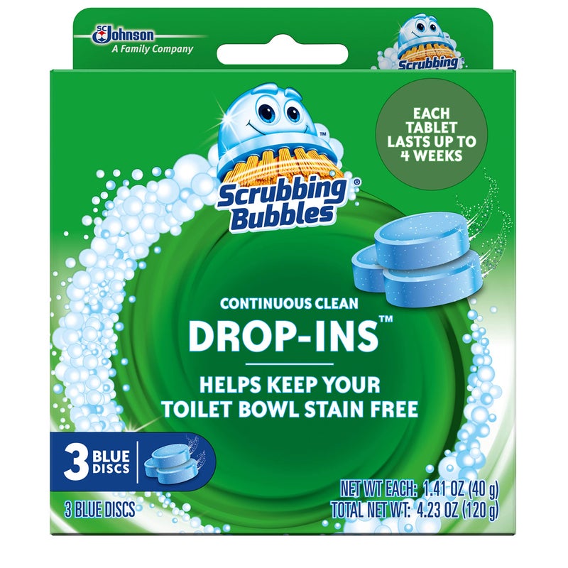 Scrubbing Bubbles Toilet Tablets, Continuous Clean Toilet Drop Ins, Helps Keep Toilet Stain Free and Helps Prevent Limescale Buildup, 3 Count, Pack Of 1 - Image 1
