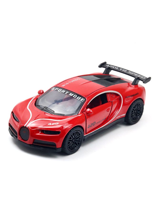 Bulk 1:36 Alloy Sports Car Model Children's Pull Back Car Toy Racing Boy Decoration Gift Wholesale-Color:[Bag] Cloth Track Version Red - Image 1