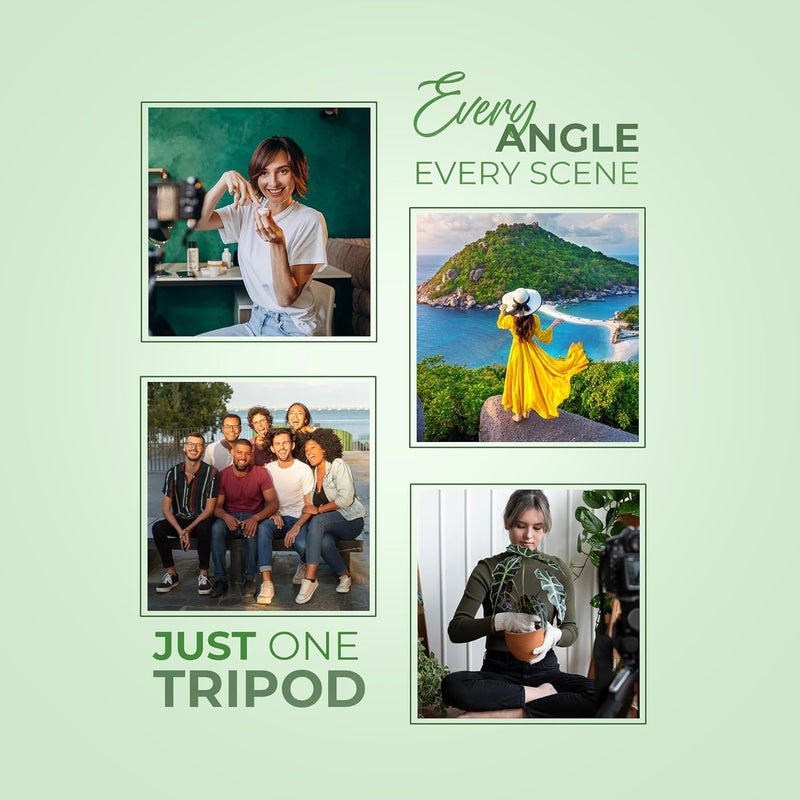 Digitek (DTR-490 LW) Foldable Tripod Stand with Smartphone Holder, Pan Head & Quick Release Plate, 4.92ft Max Height, 4kg Load, Rubberised Legs, 3-Section Adjustable for DSLR & Smartphones - Image 4