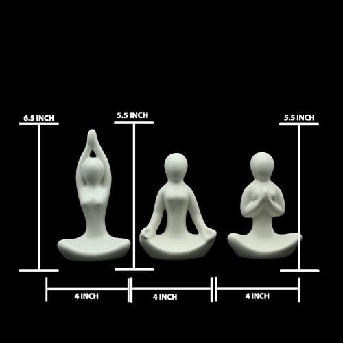 AABCO Ceramic Showpiece for Home Decor Showpiece, Posture Figure for Home Shelves Decorative Item (Yoga Lady), 5 cm , 10 cm, White - Image 4