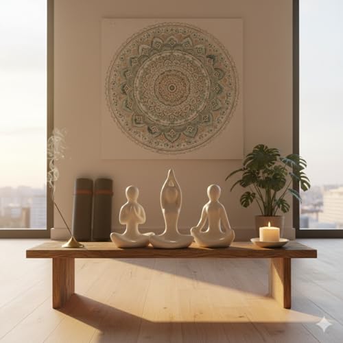 AABCO Ceramic Showpiece for Home Decor Showpiece, Posture Figure for Home Shelves Decorative Item (Yoga Lady), 5 cm , 10 cm, White - Image 2