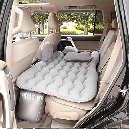 Pivalo A2 Multifunctional Inflatable Car Bed Mattress Universal Car Back Seat for Baby Travel Air Inflation with Two Air PillPivaloows, Car Air Pump and Repair Kit (Grey) - Image 1