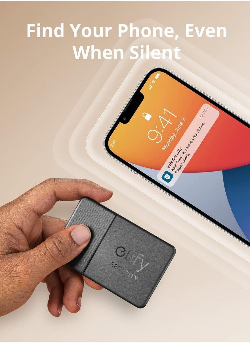 eufy - eufy Security by Anker SmartTrack Card (Black, 1-Pack), Works with Apple Find My (iOS Only), Wallet Tracker, Phone Finder, Water Resistant, Up to 3-Year Battery Life(Android Not Supported) - Image 1