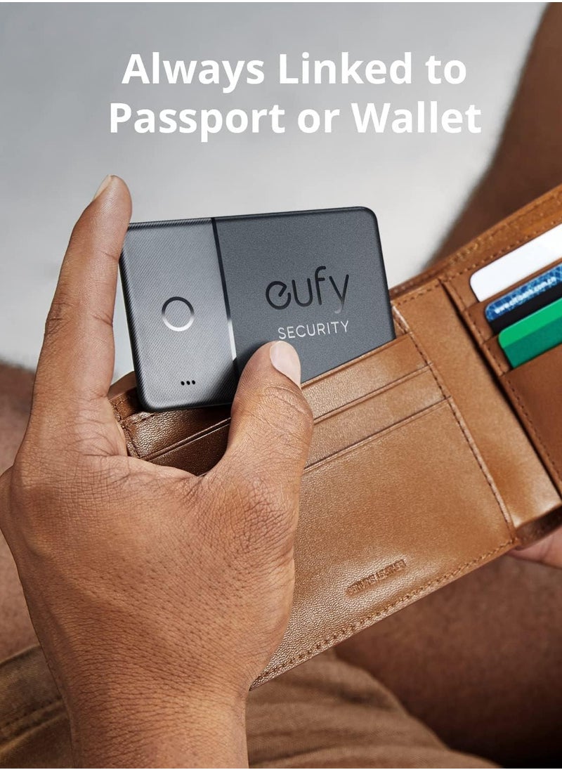eufy - eufy Security by Anker SmartTrack Card (Black, 1-Pack), Works with Apple Find My (iOS Only), Wallet Tracker, Phone Finder, Water Resistant, Up to 3-Year Battery Life(Android Not Supported) - Image 1