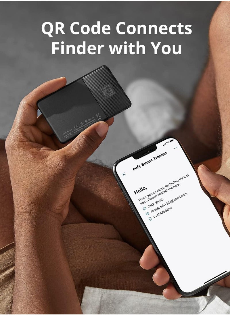 eufy - eufy Security by Anker SmartTrack Card (Black, 1-Pack), Works with Apple Find My (iOS Only), Wallet Tracker, Phone Finder, Water Resistant, Up to 3-Year Battery Life(Android Not Supported) - Image 1