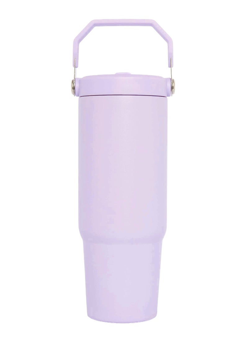 Prickly Pear Stainless Steel 30 Oz Hydrator Water Bottle 2.0 - Top Handle Lilac Logo - Image 3