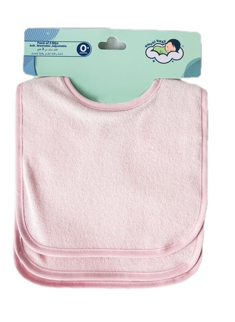 Pack of 3 Bibs Soft Washable Adjustable 0+ months