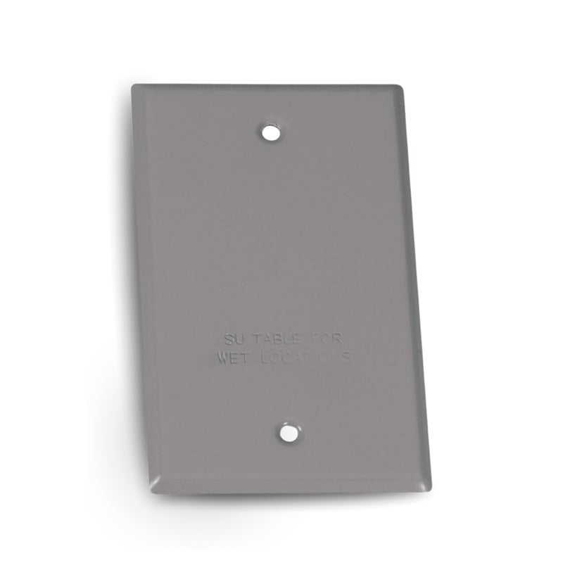SIGMA ENGINEERED SOLUTIONS 14240 Weatherproof Outdoor Rectangular Cover Plate for Outlet Boxes Gray Metal 1Gang 1Pack