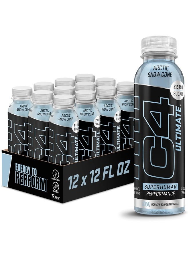 C4 Cellucor C4 Ultimate Non-Carbonated Zero Sugar Energy Drink, Pre Workout Drink + Beta Alanine, 12 Fl Oz (Pack of 12) - Image 1