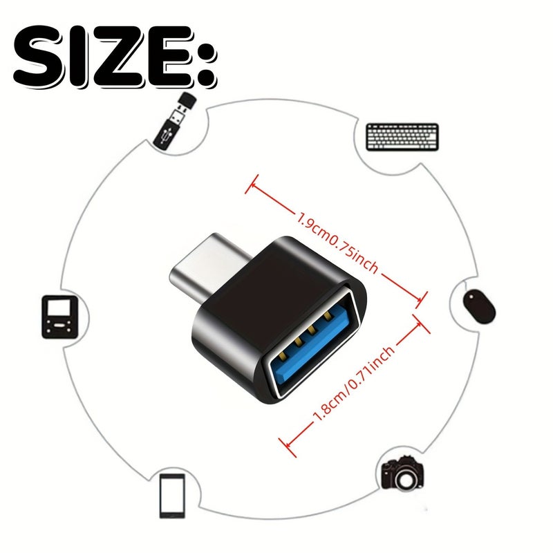 5 Pack USB C to OTG Adapter Type C to USB 2.0 Converter for iPhone 15 iPad Pro MacBook Galaxy Pixel - Image 3