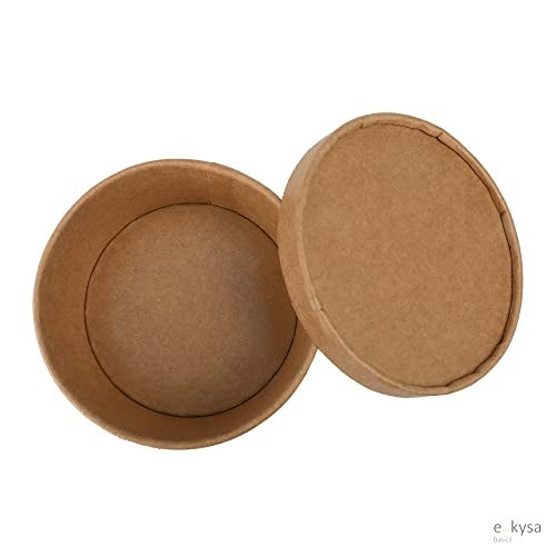 e kysa basics ekysa basics Disposable Craft Paper Food Container with Lid – 500 ml, Thick-Walled, Leak-Resistant, Eco-Friendly Bowl/Tub, Brown, Pack of 15 - Image 5