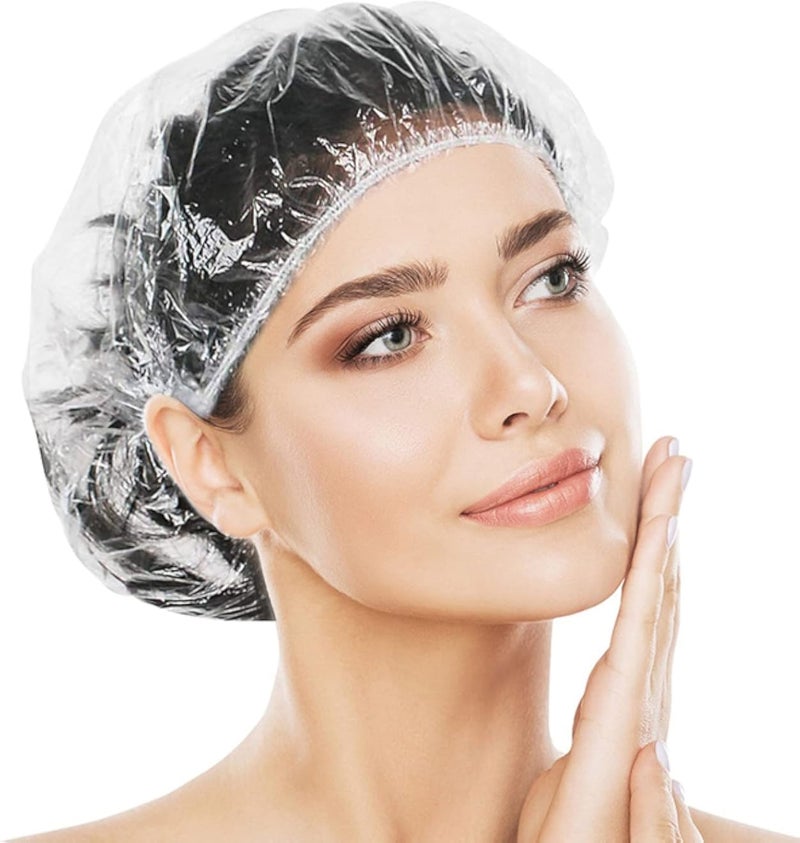 Shower cap disposable - 100 pcs thickening women shower caps normal size