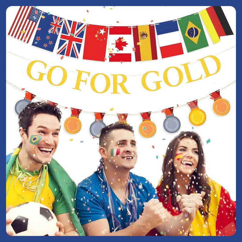 KSKSPE GO FOR GOLD Banner, KSKSPE Championship Trophy Banner for Sports Competition Themed Party Decorations, Hanging Streamer Backdrop Decor for Party Supplies - Image 4