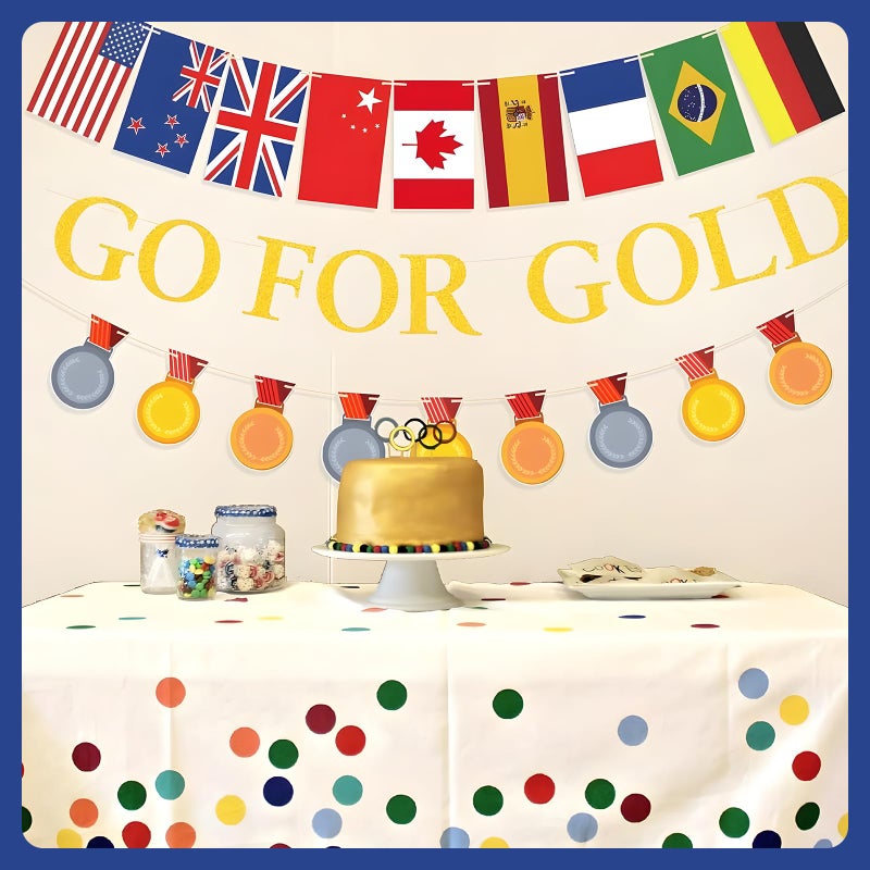 KSKSPE GO FOR GOLD Banner, KSKSPE Championship Trophy Banner for Sports Competition Themed Party Decorations, Hanging Streamer Backdrop Decor for Party Supplies - Image 3