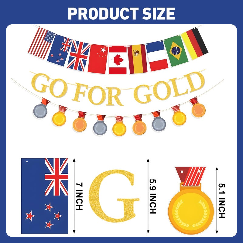 KSKSPE GO FOR GOLD Banner, KSKSPE Championship Trophy Banner for Sports Competition Themed Party Decorations, Hanging Streamer Backdrop Decor for Party Supplies - Image 2