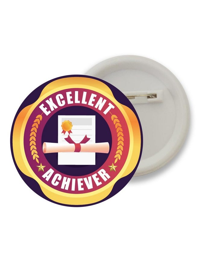 D2c D2C Badges of Excellent Achiever Round Shape Badge For Students Colleges classes Office Small Business entrepreneur batches for Bags, Backpack, Size-58mm Multicolor Pack of 1 