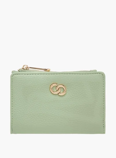 Celeste Women Textured Bi-Fold Wallet with Zip Closure