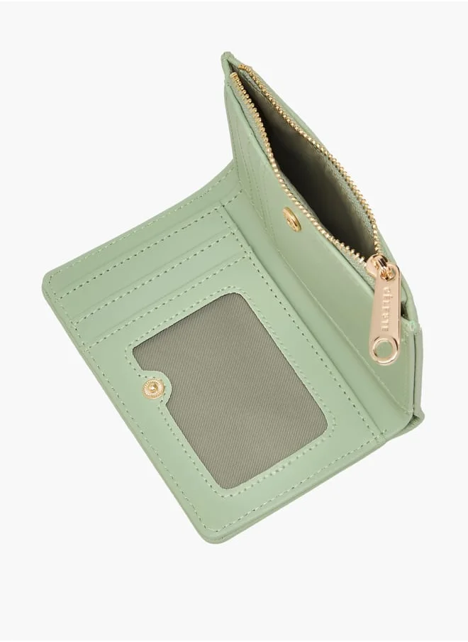Celeste Women Textured Bi-Fold Wallet with Zip Closure