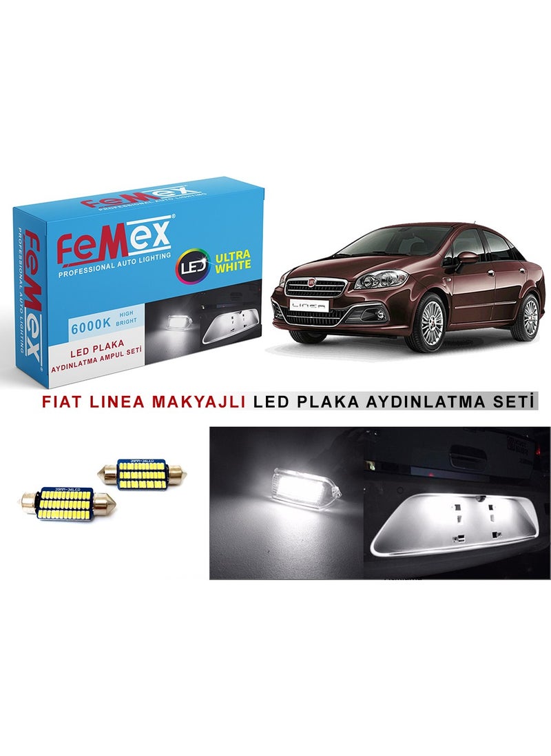 Femex Fiat Linea Makeup LED License Plate Lighting Bulb Set Bright White  - Image 1