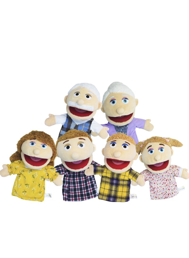general 6 Pcs Family Children's Puzzle Plush Toy Doll Kindergarten Storytelling Hand Puppet - Image 1
