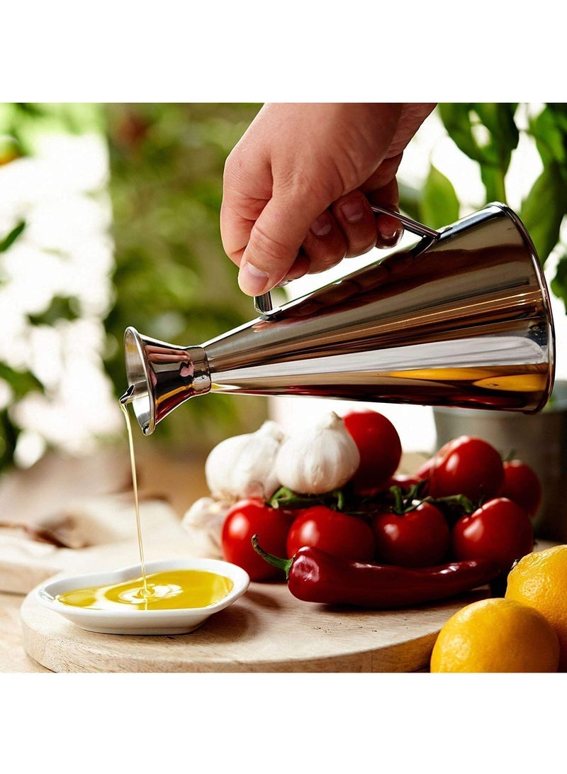 كابتن تيك Stainless Steel Non Drip Leak Proof No Mess Oil and Vinegar Pourer and Drizzler 500ML 0.5 Liter - Great for Pouring and Drizzling Olive Oil and Other Liquids - Easy to Clean and Leakproof - Image 5