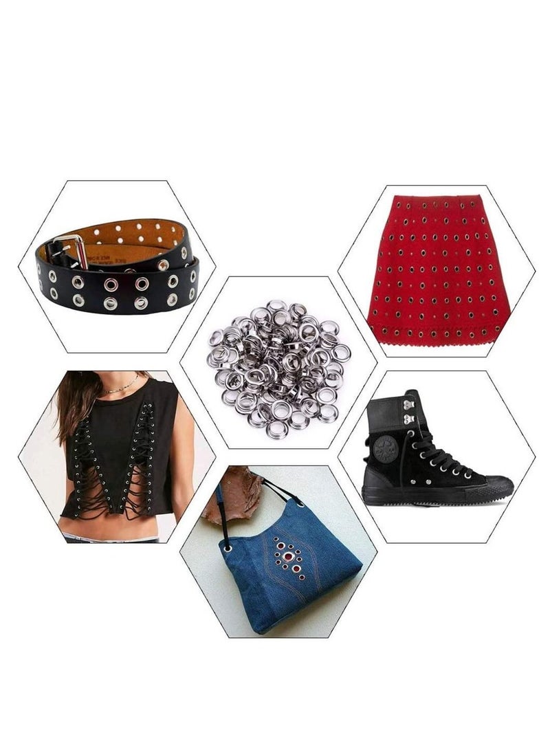 واي آند دي 1/4 Inch Grommet Kit 200 Sets Grommets Eyelets with 3 Pieces Install Tool Storage Box for Clothes, Jackets, Jeans Wears, Bracelets, Bags, Belts Repair Decoration (4 Colors)  - Image 2