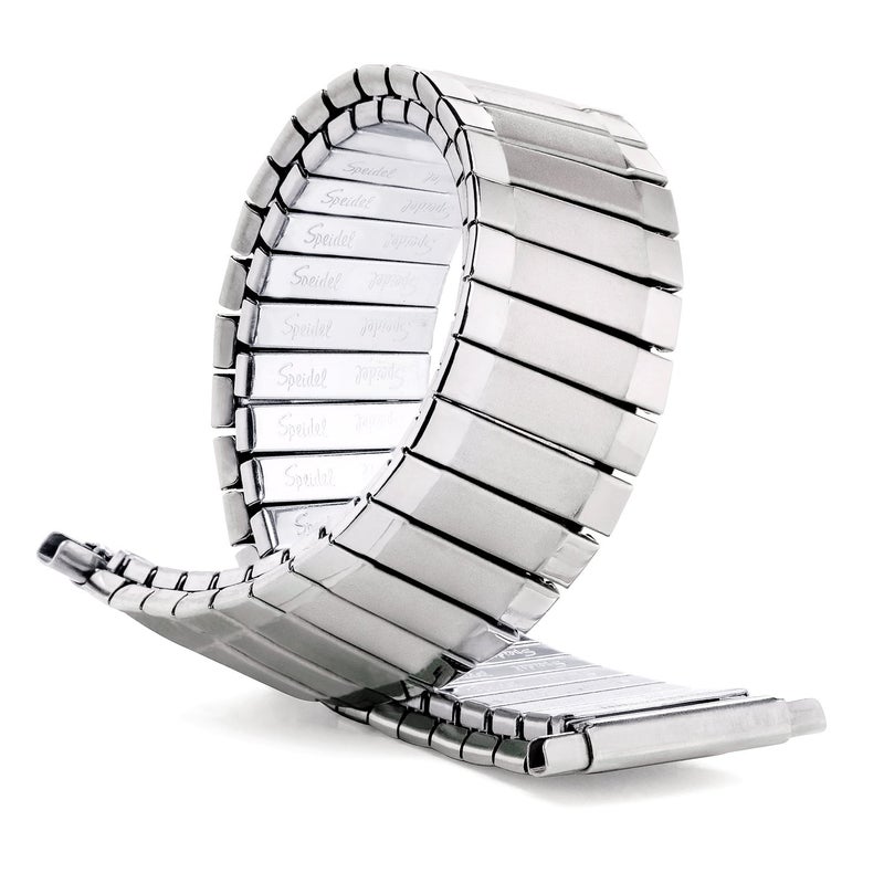 Speidel Menâ€™s Twist-O-Flex Stainless Steel Stretch Metal Replacement Expansion Watch Band with Self-Adjusting Straight Ends for 16mm 17mm 18mm 19mm 20mm 21mm 22mm timepieces - Image 1