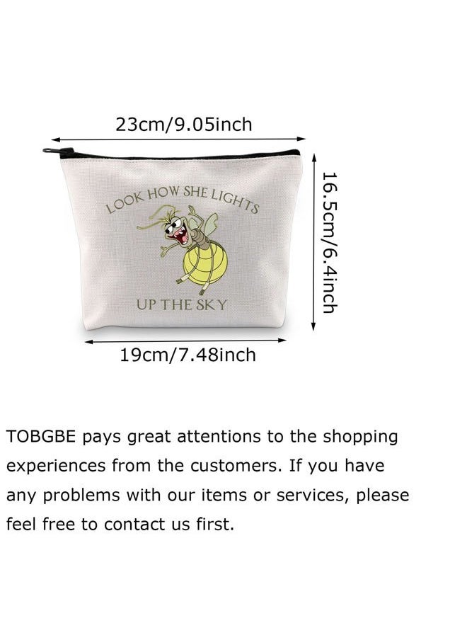 TOBGBE Funny Firefly Raymond Cosmetic Bag Frog Princess Gifts Princess Friends Ray Inspired Gifts Princess Lover Gift (Lighs Sky)  - Image 2