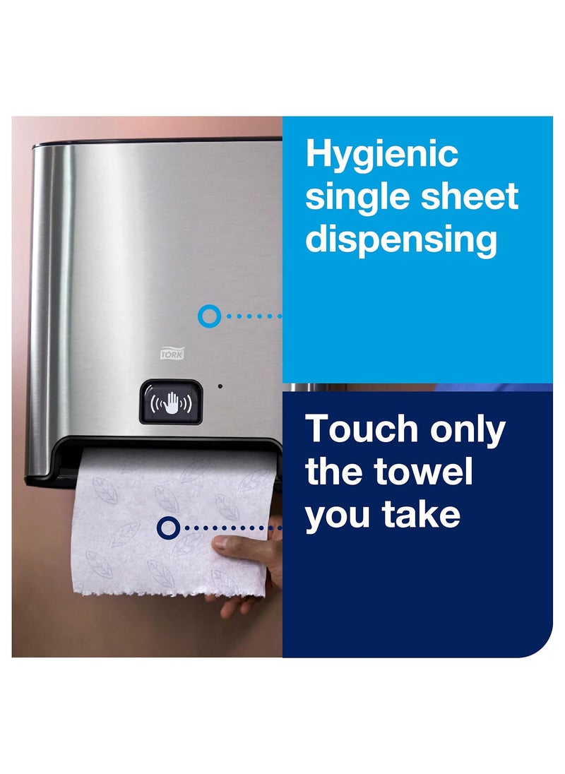 Tork Matic Hand Towel Roll Dispenser with Intuition Sensor Stainless Steel Image H1 OneataTime Dispensing  461202