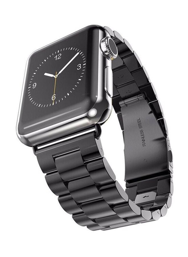 نيبمينينت سوار عصري معدني من إستانلس ستيل لساعة أبل ووتش أسود