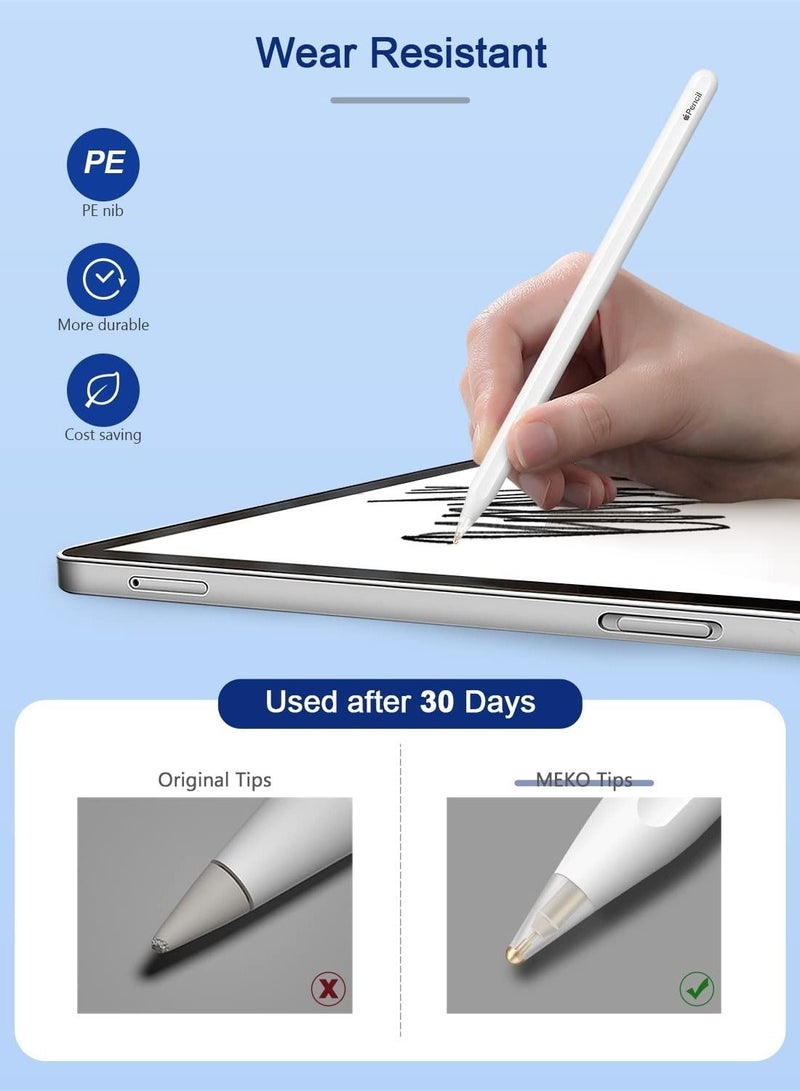 Captaintech Full Clear Replacement Tip Compatible with Apple Pencil Upgraded Durable Tip for Apple Pencil 1st/2nd Generation (4-Pack) - Image 4