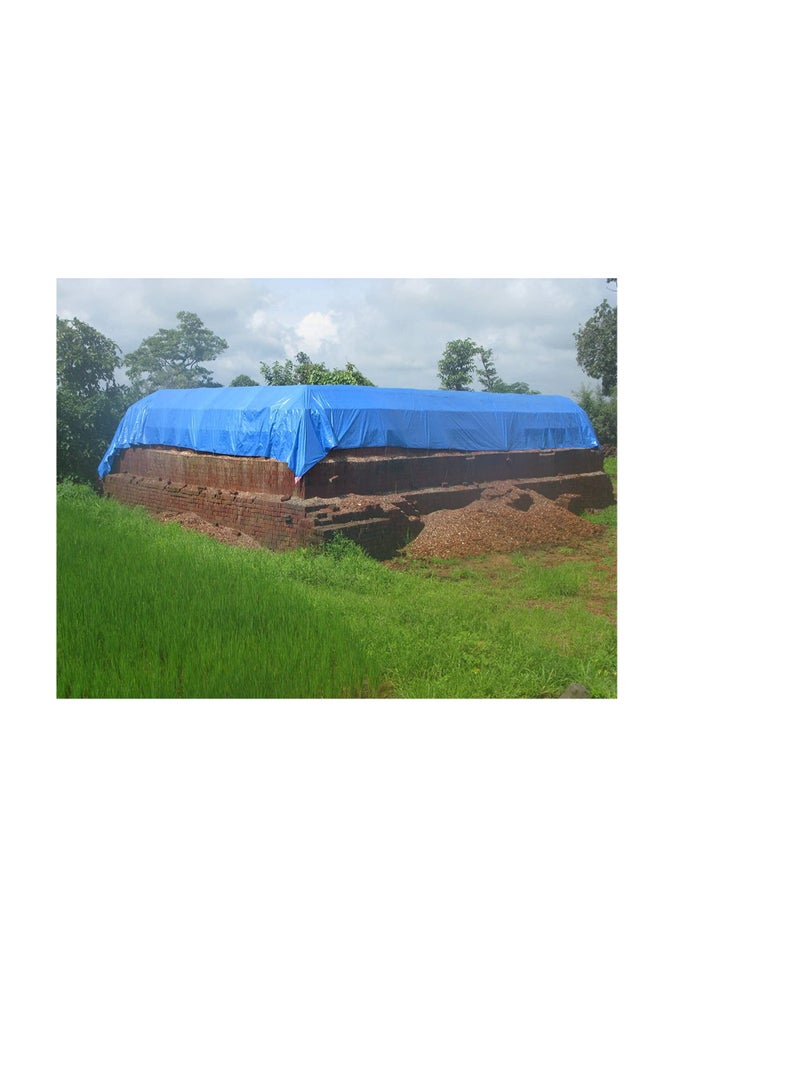 بيورول Beorol متعدد الأغراض مقاوم للماء غطاء أرضي خيمة مأوى الغبار واقية من المطر غطاء ورقة مشمع مع حلقات الألومنيوم 4x6 متر - Image 3