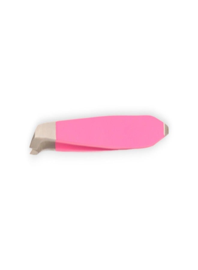 DreamCut Tweezer Nipper With Pusher - Stainless Steel (Pink) - Image 2