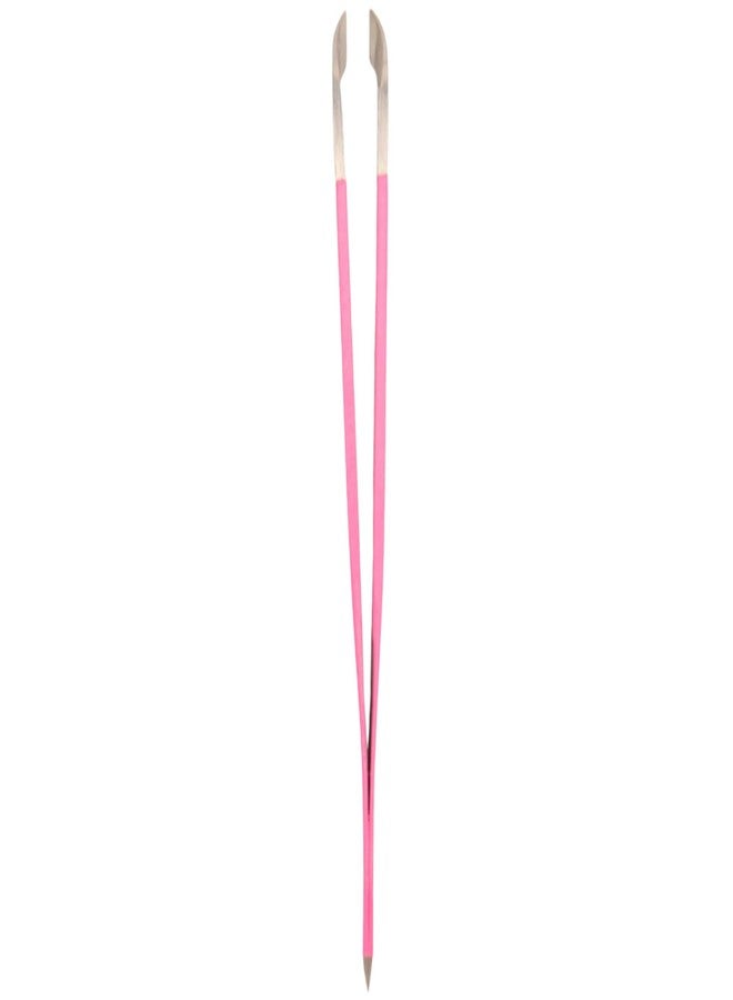 DreamCut Tweezer Nipper With Pusher - Stainless Steel (Pink) - Image 3