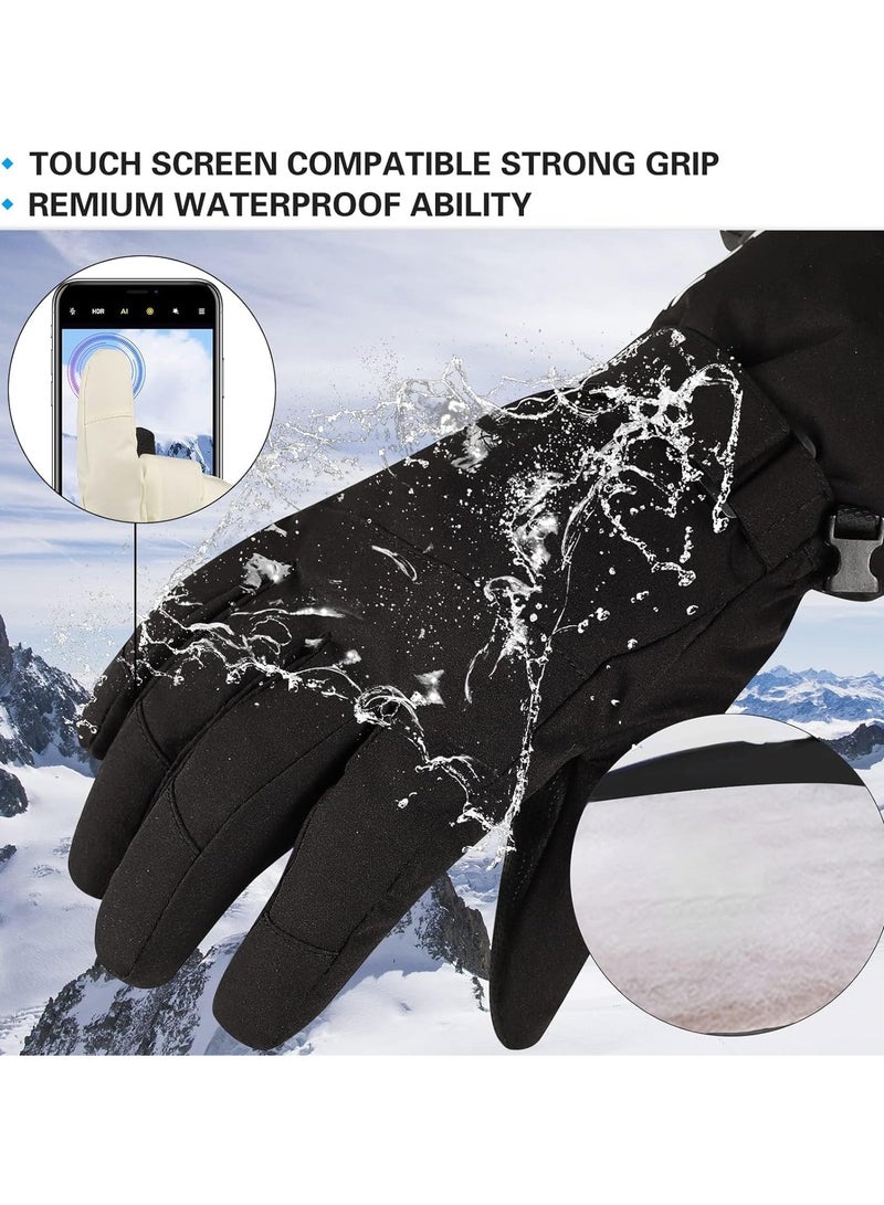 KASTWAVE Cycling Gloves, Bicycling Gloves, Anti Slip Shock Absorbing Men Women Winter Cycling Gloves Three Fingers Touch-Screen Fleece 100% Waterproof Winter Gloves - Image 3