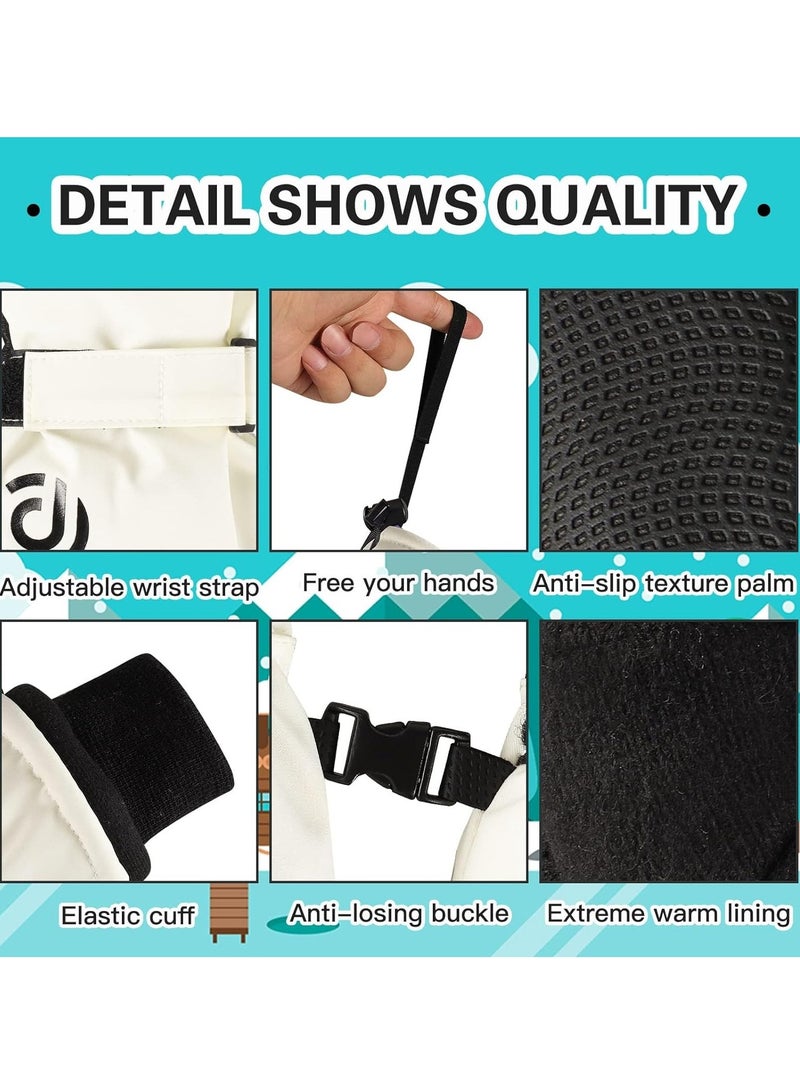 KASTWAVE Cycling Gloves, Bicycling Gloves, Anti Slip Shock Absorbing Men Women Winter Cycling Gloves Three Fingers Touch-Screen Fleece 100% Waterproof Winter Gloves - Image 4