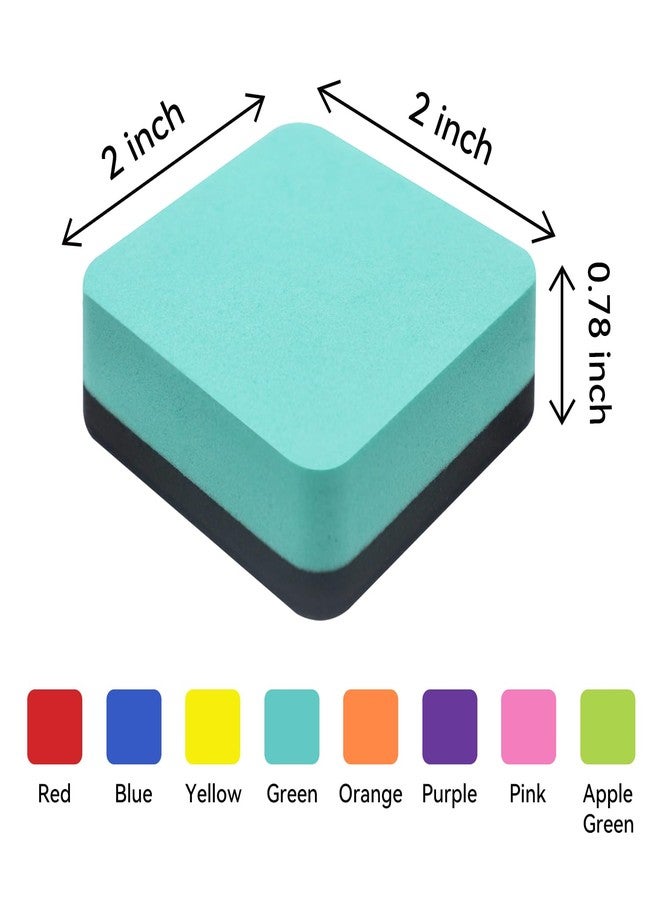 Dyshri Dry Erase Erasers, 24 Pack Magnetic Whiteboard Erasers for Kids and Students, Dry Erasers for Whiteboard, Mini Dry Erase Board Erasers for Classroom Home, and Office (Square, 8 Color) - Image 2
