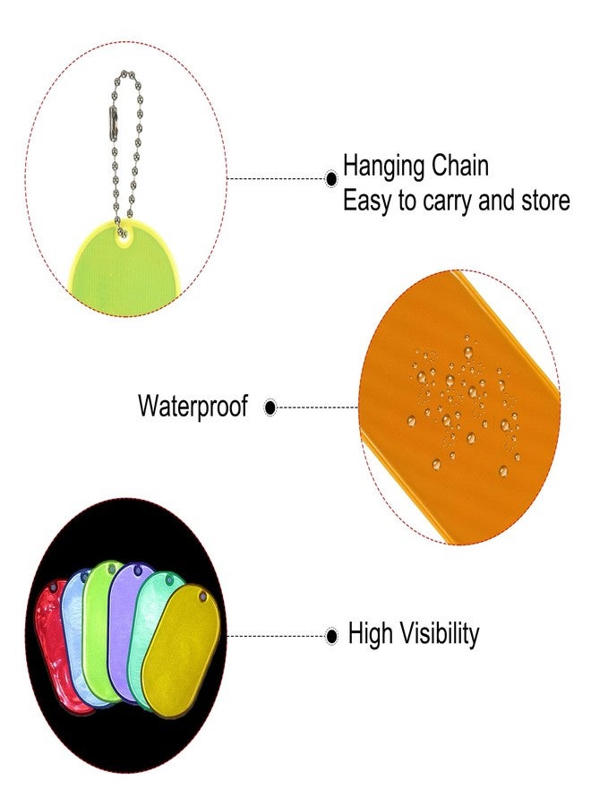 PATIKIL Safety Reflector, 18 Pack Reflector Tag Pendant Reflective Safety Keychain Gear for Backpack Cycling Running Wheelchairs, Multicolor - Image 4