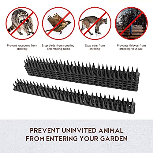 SPIKEZONE - Bird Spike, Monkey Control Spikes, Pigeon Spikes, Cat Squirrel, Fence Spike, Bird Spikes Security for AC, Outdoor, Indoor, Railing, Roof (10 Pcs Set, Black, Repellent) - Image 2