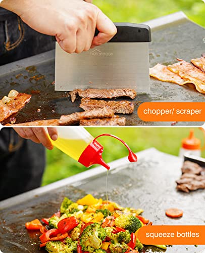 HOMENOTE Griddle Accessories Kit, Exclusive Griddle Tools Spatulas Set for Blackstone - 8 Pcs Commercial Grade Flat Top Grill Accessories - Great for Outdoor BBQ, Teppanyaki and Camping, Black - Image 4