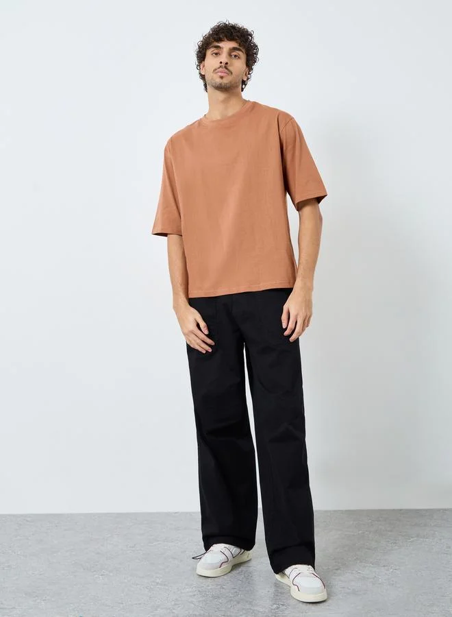 Styli Styli Men Oversized Mock Neck T-Shirt