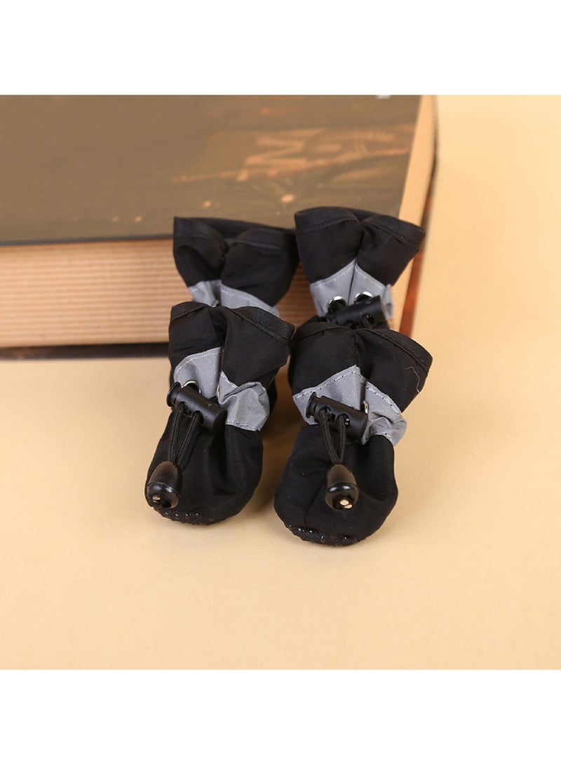 erorex Dog Shoes for Hot Pavement Paw Protector, Anti-Slip Sole Summer Cat Dog Boots with Reflective Straps for Small Medium Dogs 4PCS (Black, M) - Image 3