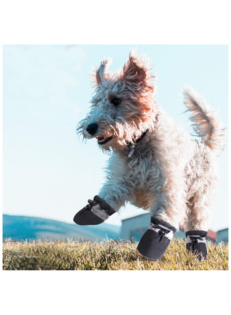 erorex Dog Shoes for Hot Pavement Paw Protector, Anti-Slip Sole Summer Cat Dog Boots with Reflective Straps for Small Medium Dogs 4PCS (Black, M) - Image 5