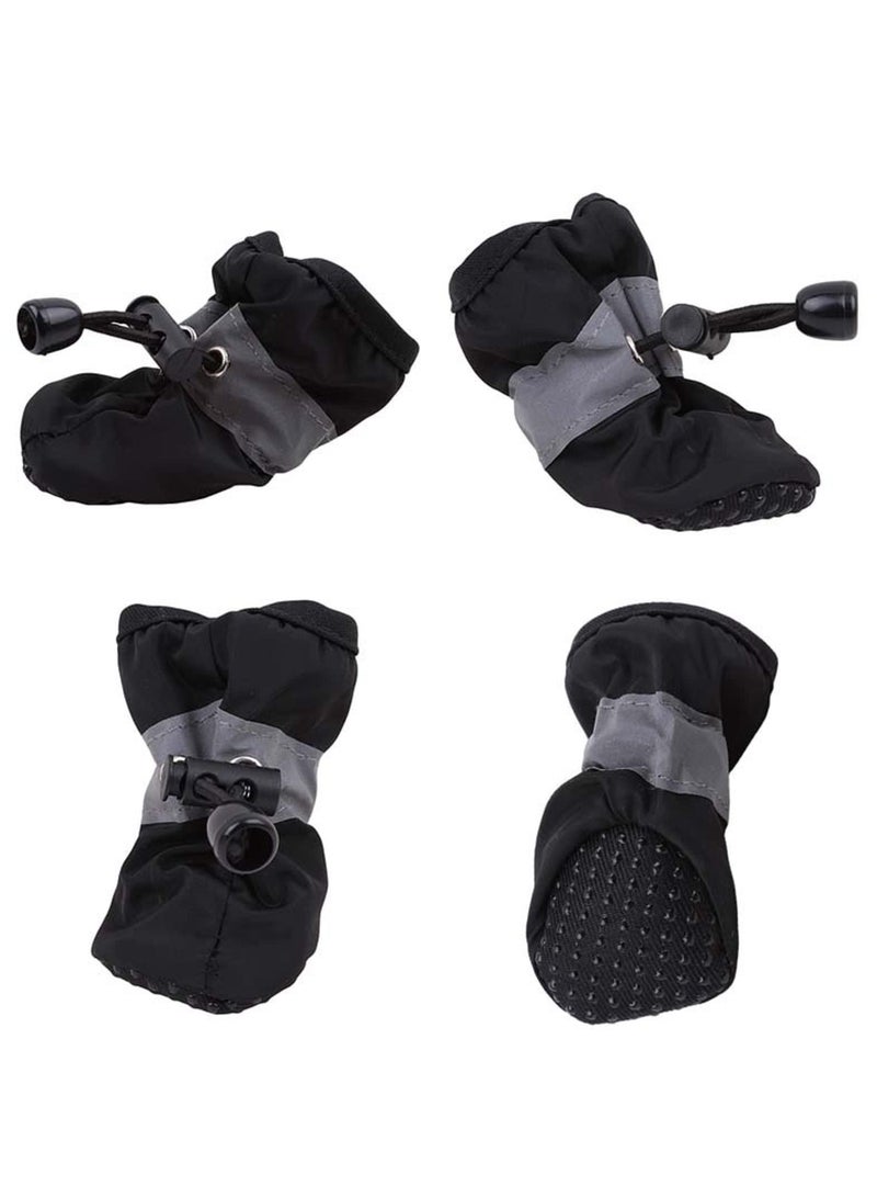 erorex Dog Shoes for Hot Pavement Paw Protector, Anti-Slip Sole Summer Cat Dog Boots with Reflective Straps for Small Medium Dogs 4PCS (Black, M) - Image 2